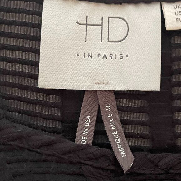 Anthropologie HD in Paris Black Boxy-Cut Blouse, Vertical Stripe, 3/4 Sleeve, 8 - Picture 6 of 8